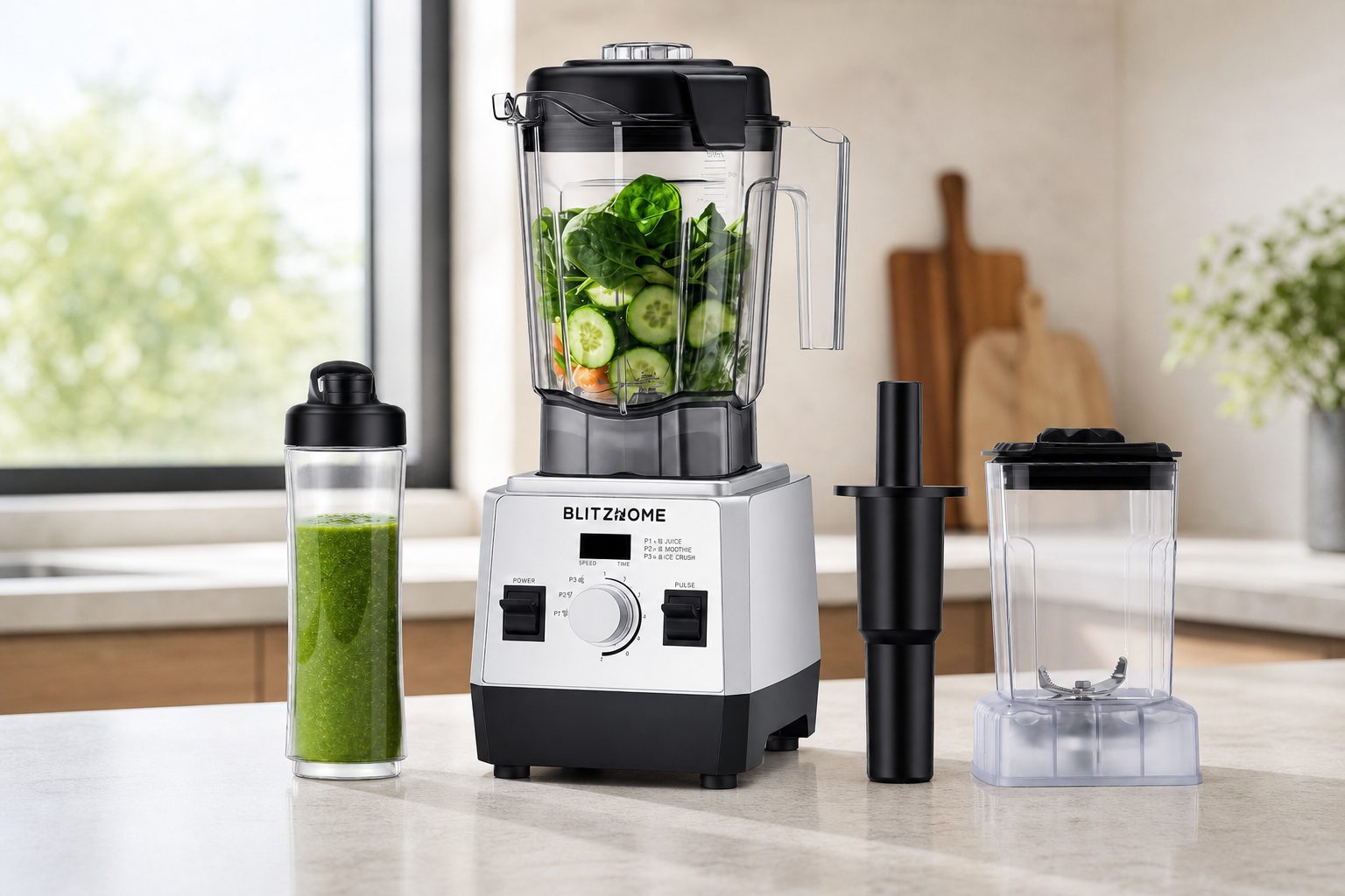 BlitzHome BH-207C a BH-200D sú 1600 W stolové mixéry s 2 l nádobou, ktoré zvládajú smoothie aj drvenie ľadu