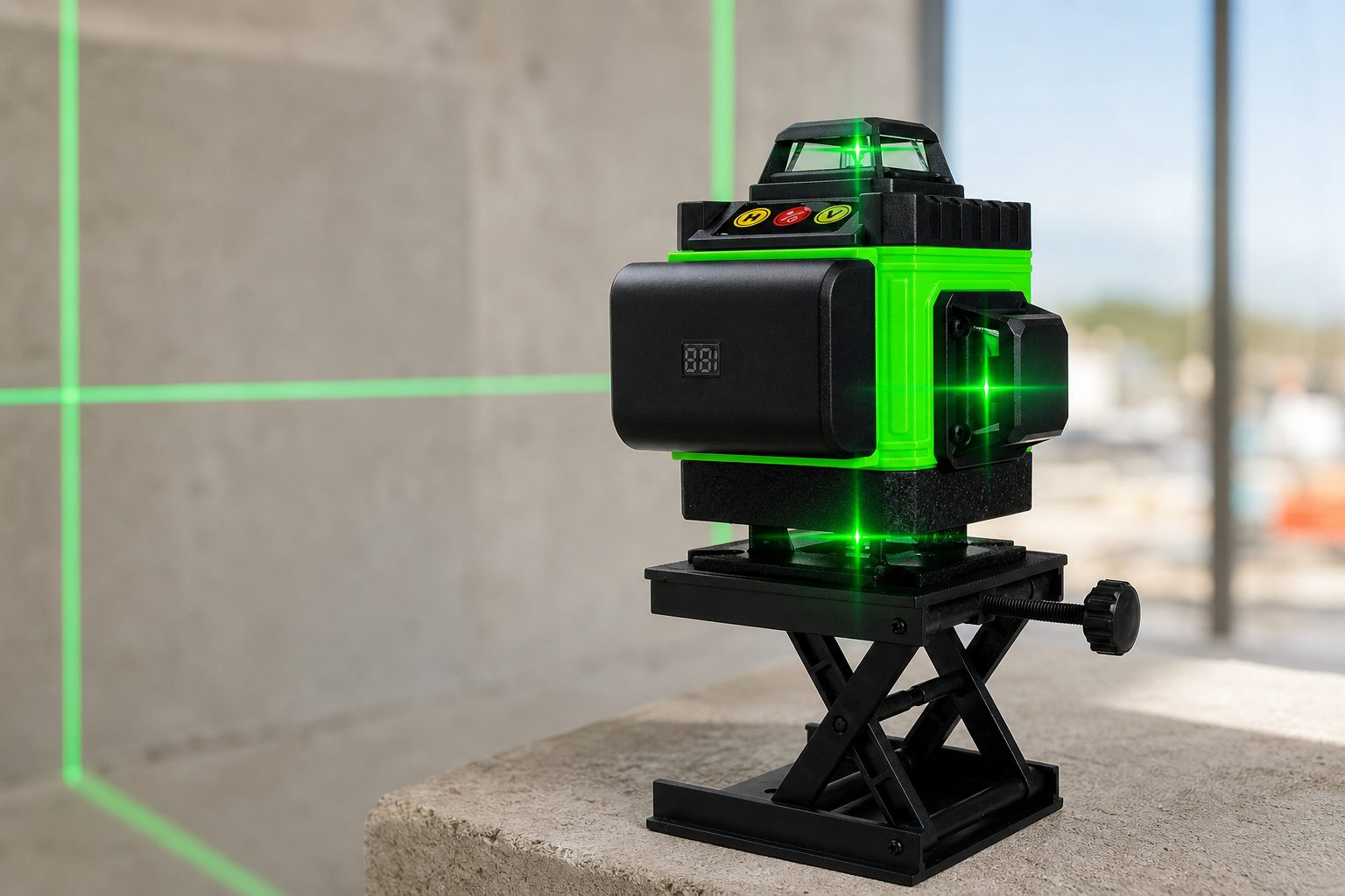 16-líniový 4D zelený laser s 4×360° projekciou je veľmi praktický v interiéri, no pri ostrom slnku lacné modely narážajú na limit